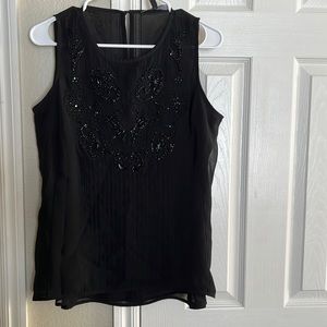 WHBM, size 8, Embellished pleated blouse